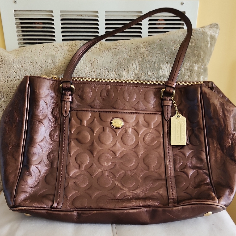 Coach Brown Signature Tote Bag